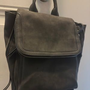 Grey suede backpack
